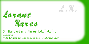 lorant mares business card